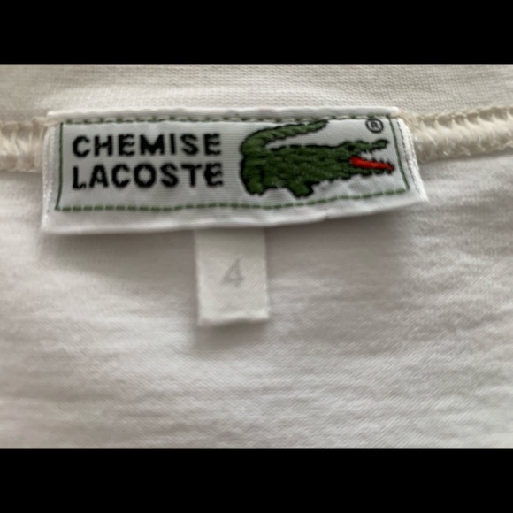 Lacoste 100% White Cotton Crew Neck Tshirt crocodile Logo short sleeves unisex - Picture 5 of 5